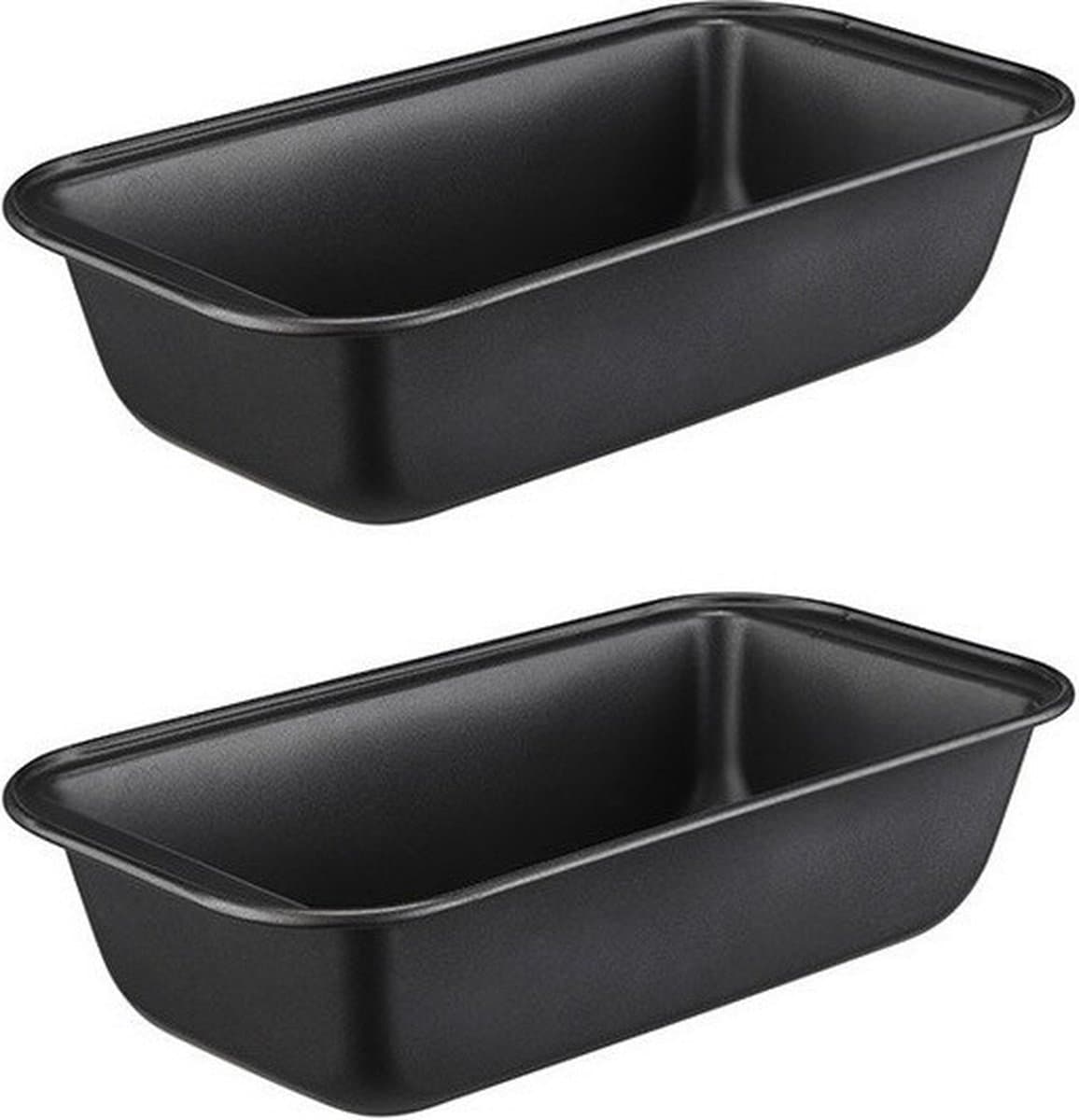 Bakvorm - 2x - zwart - 25,5 x 12 x 8,5 cm - rechthoekig - cake vorm - bakvormen - Met anti-aanbak laag - Springvormen voor o.a. cakes en brownies