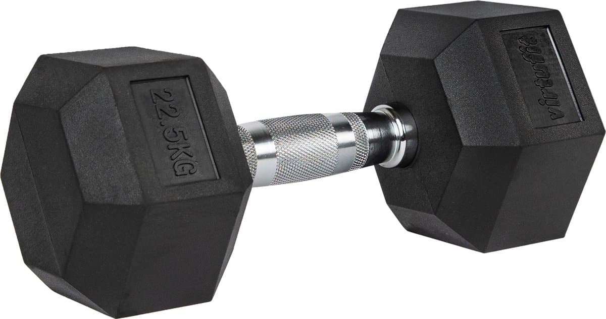VirtuFit Hexa Dumbbell Pro - 22,5 kg - Hexagon Dumbbell - Duurzaam en Slijtvast - Krachttraining - Gewicht - CrossFit & Fitness - Geschikt voor Beginners en Professionals - Per Stuk Verkocht