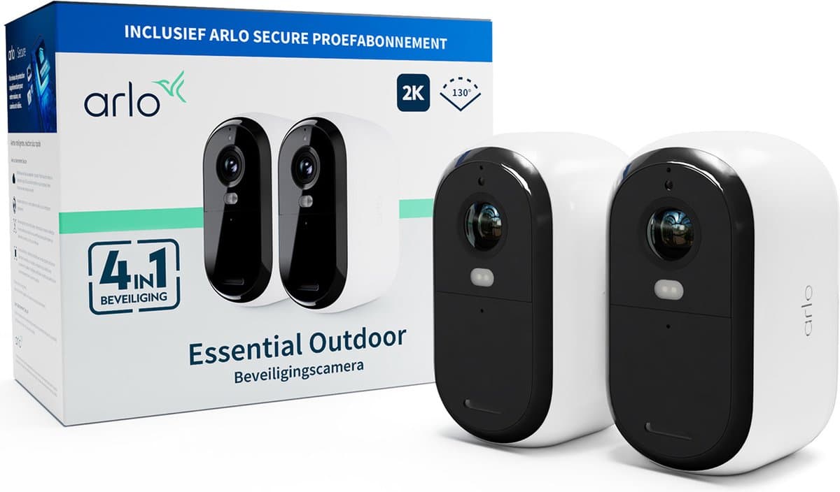 Arlo Essential 2K draadloze beveiligingscamera voor buiten - 2 IP-Camera's