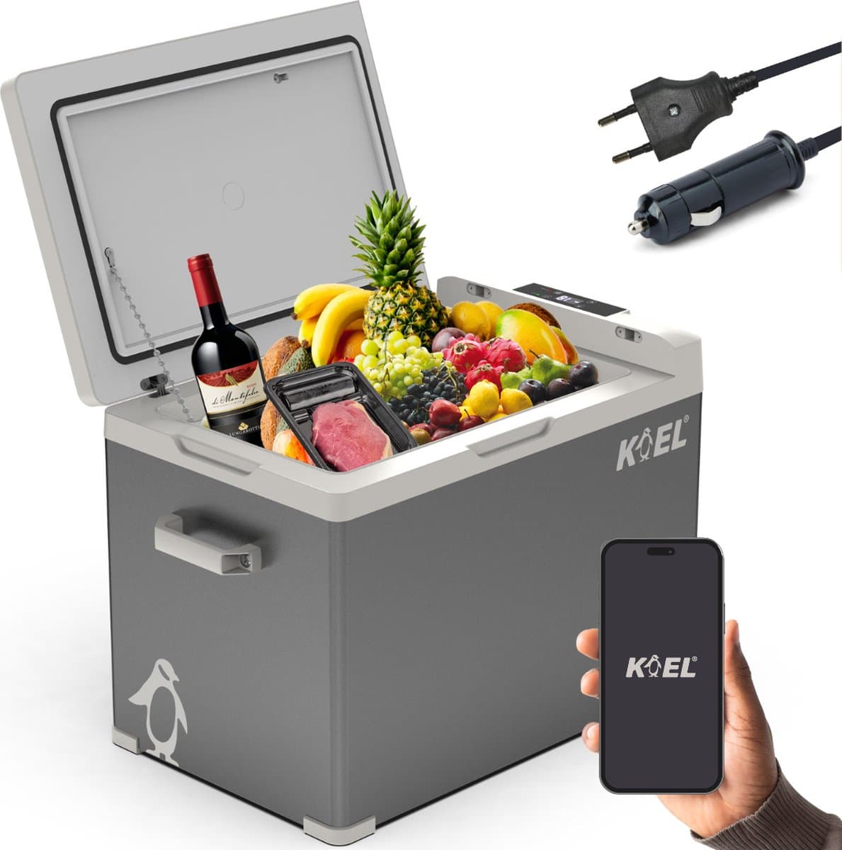 Koel Crate 40L - Compressor Koelbox Elektrisch 12V en 220V/230 Volt - Camping Koelkast voor Auto - Coolbox tot -20°C