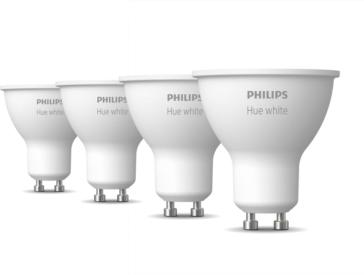Philips Hue Voordeelpakket - GU10 - met 4 Spotjes - Warmwit Licht - Hue White