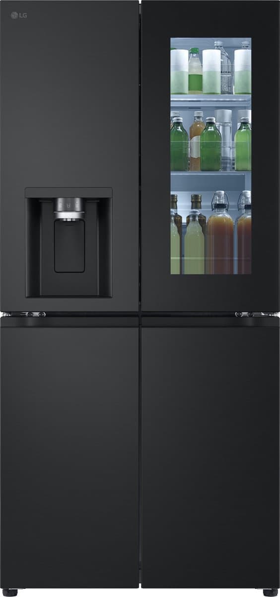 LG InstaView GMG860EPBE 508L French door - Amerikaanse koelkast - InstaView™ om snel binnen te kijken - DoorCooling+™ voor snellere en gelijkmatige koeling tot aan de deur - Ijs en waterdispenser - Zwart