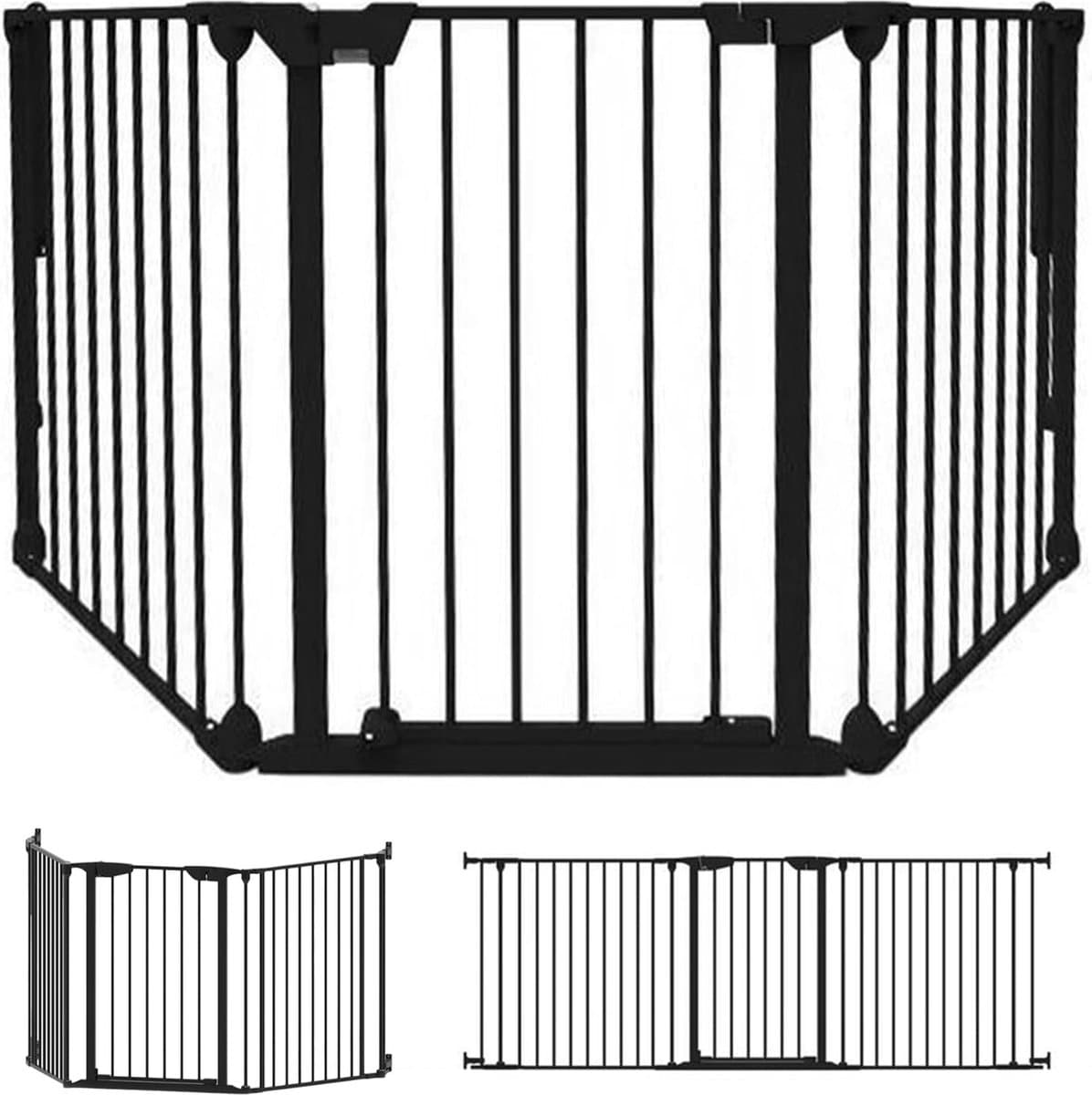 Noma Configure Gate Veiligheidshekje 3 Panelen Zwart | Room Divider | Traphekje | Hondenhekje | 64 t/m 197,5 cm