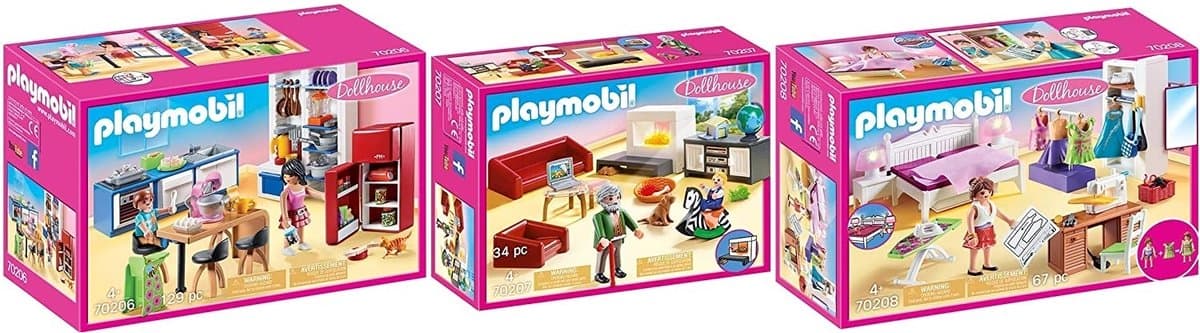 Dollhouse Set van 3 onderdelen 70206 + 70207 + 70208