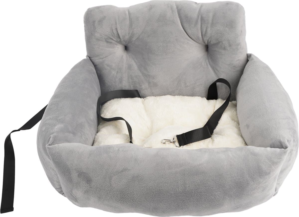 Pet Perfect Autostoel Hond met Gordel - Hondenmand Auto – Honden Autostoel -Automand Hond - Hondenstoel - Grijs