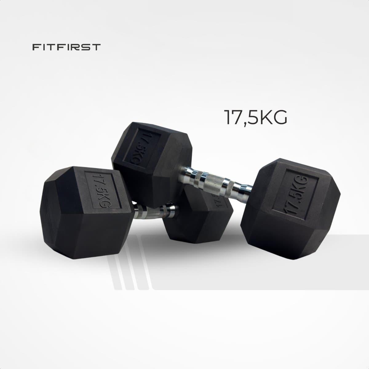FitFirst® Hex Dumbbell 17,5KG | Stabiel en Stevig | Betrouwbaar | Voor Krachttraining | Fitness | Thuis Fitness | Sportschool Dumbells