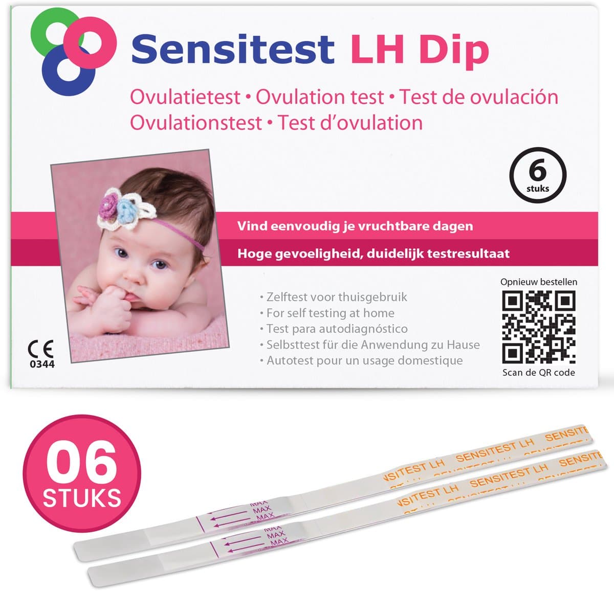Sensitest Ovulatietest Dipstick – 6 stuks – Gevoelige ovulatietesten – Vind eenvoudig je vruchtbare dagen & vergroot je kans op zwangerschap – Inclusief ovulatiekalender & handleiding