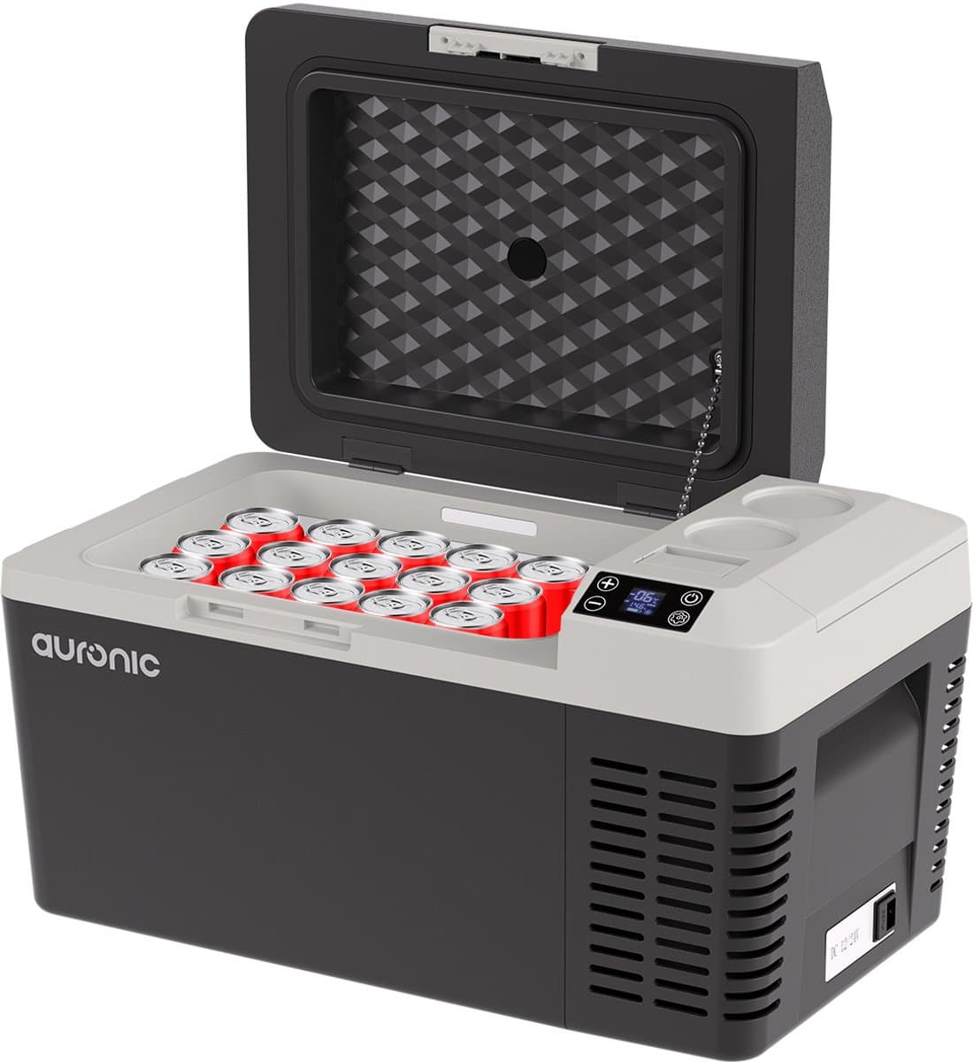 Auronic Elektrische Koelbox - Frigobox - Compressor - 12V 230 Volt - Camping Koelkast - Auto - 19L - Zwart/Grijs