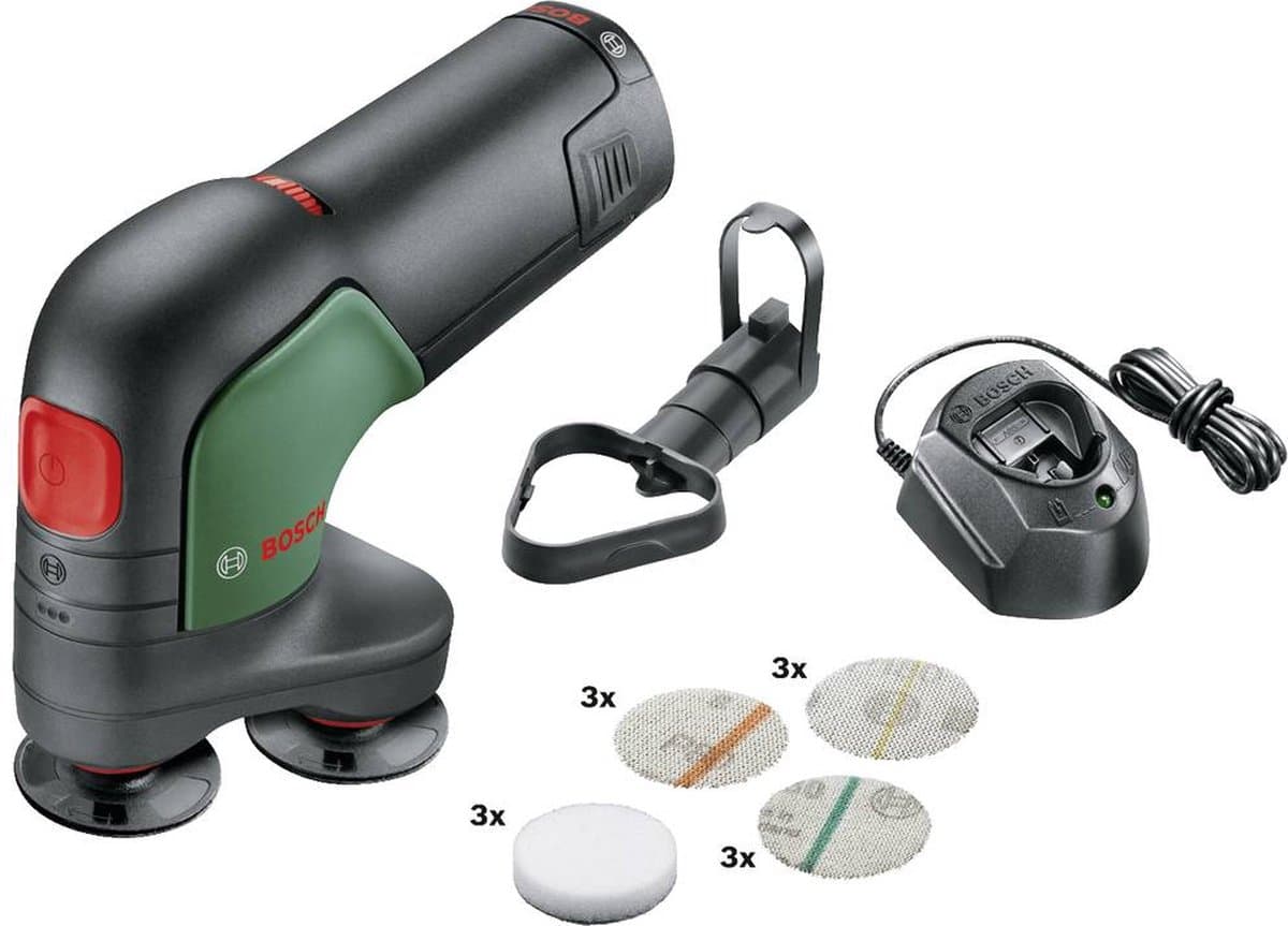 Bosch EasyCurvSander 12 Accuschijfschuur- & polijstmachine - Incl. schuurnetten set - Met 1x 12 V accu en lader