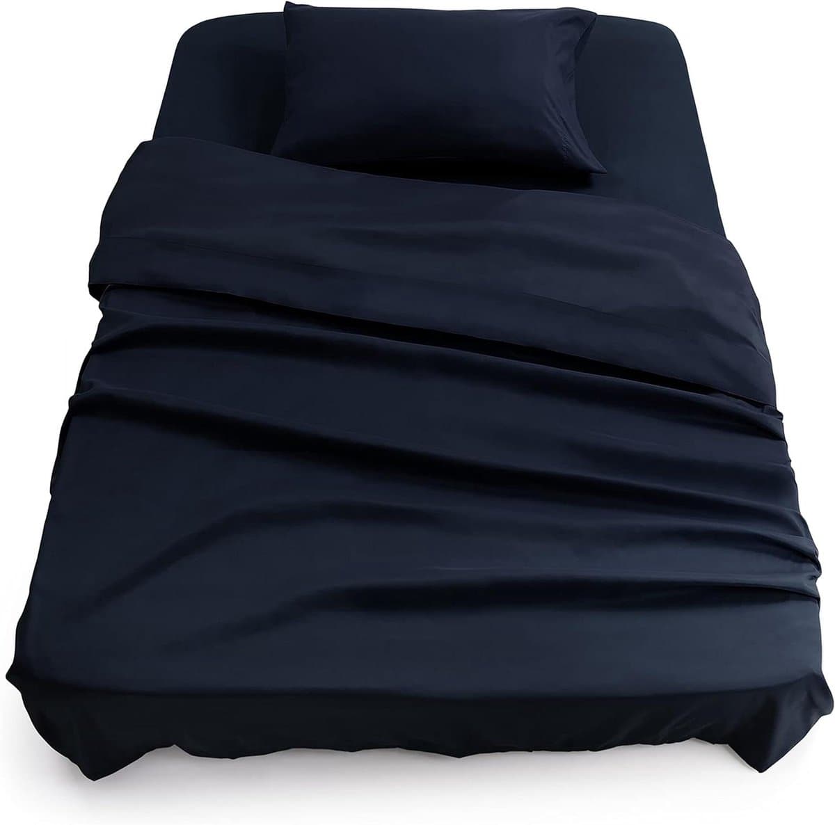 Beddengoed Set - Hoeslaken Dekbed - Comfortabel Slapen - Kreukvrij Easy Care - 90x190 + 160x275 - Donkerblauw