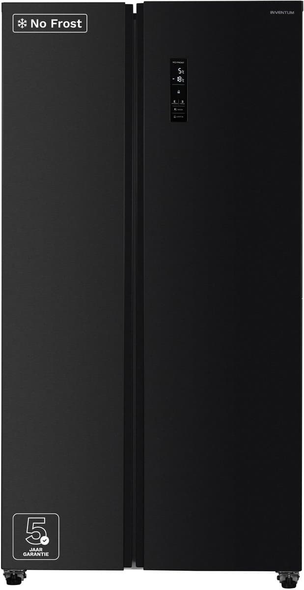 Inventum SKV0180B No Frost energiezuinige Amerikaanse koelkast - 532 liter - Digitaal display - Superkoelen - Supervriezen - Deuralarm - 2 deuren - Zwart