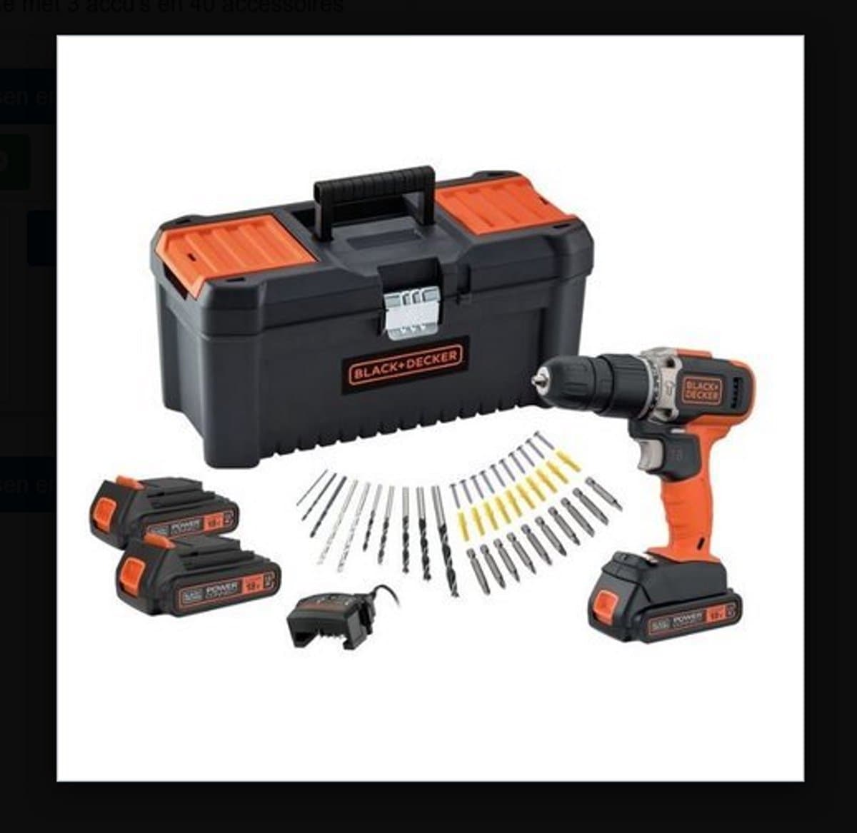 Black & Decker BCD003C3TA-QW, Boormachine met pistoolgreep, Zwart, Oranje, Batterij/Accu, Lithium-Ion (Li-Ion), 1,5 Ah, 18 V
