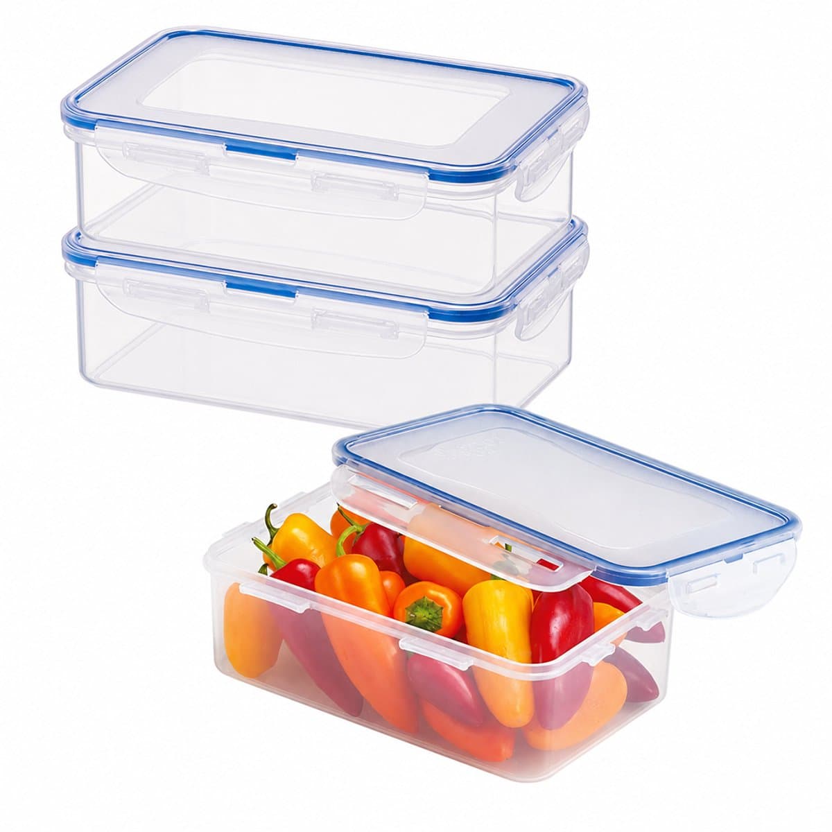 Lock&Lock Diepvriesbakjes - Meal prep bakjes - Vershoudbakjes - 1 liter - Set 3 stuks - 100% Lekvrij - BPA vrij - PFAS vrij - Magnetron bakjes met deksel - Diepvriesdozen - Bewaarbakjes - Vershouddoos - Transparant
