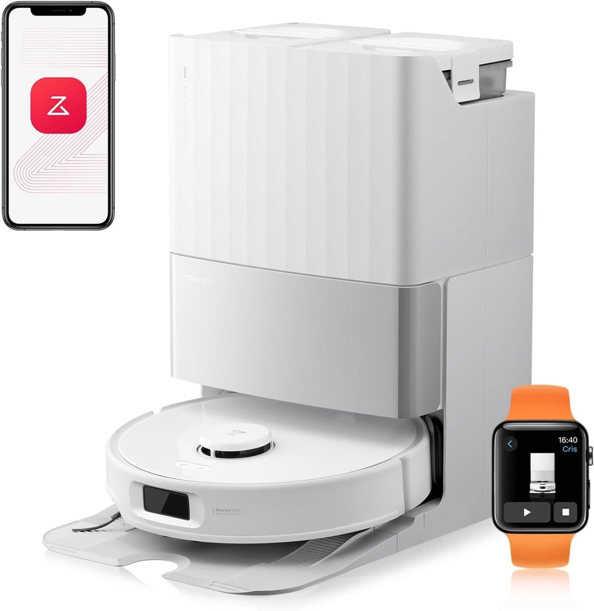 Roborock Qrevo Edge 5V1 – Robotstofzuiger en Dweilrobot met 17.000 Pa Zuigkracht, FlexiArm™ Technologie, Zelfreinigend Dock en AdaptiLift™ Chassis