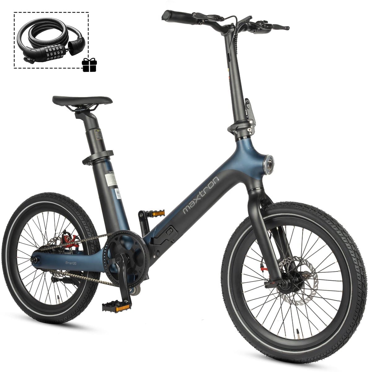 vankel Smart30 Elektrische Vouwfiets – E-bike – 346Wh Accu – Actieradius tot 70 km – 20×2.125 Inch Banden – Riemaandrijving – Aluminium Frame – Mechanische Schijfremmen – Stadsfiets – Max. Belastbaar 120 kg– Blauw