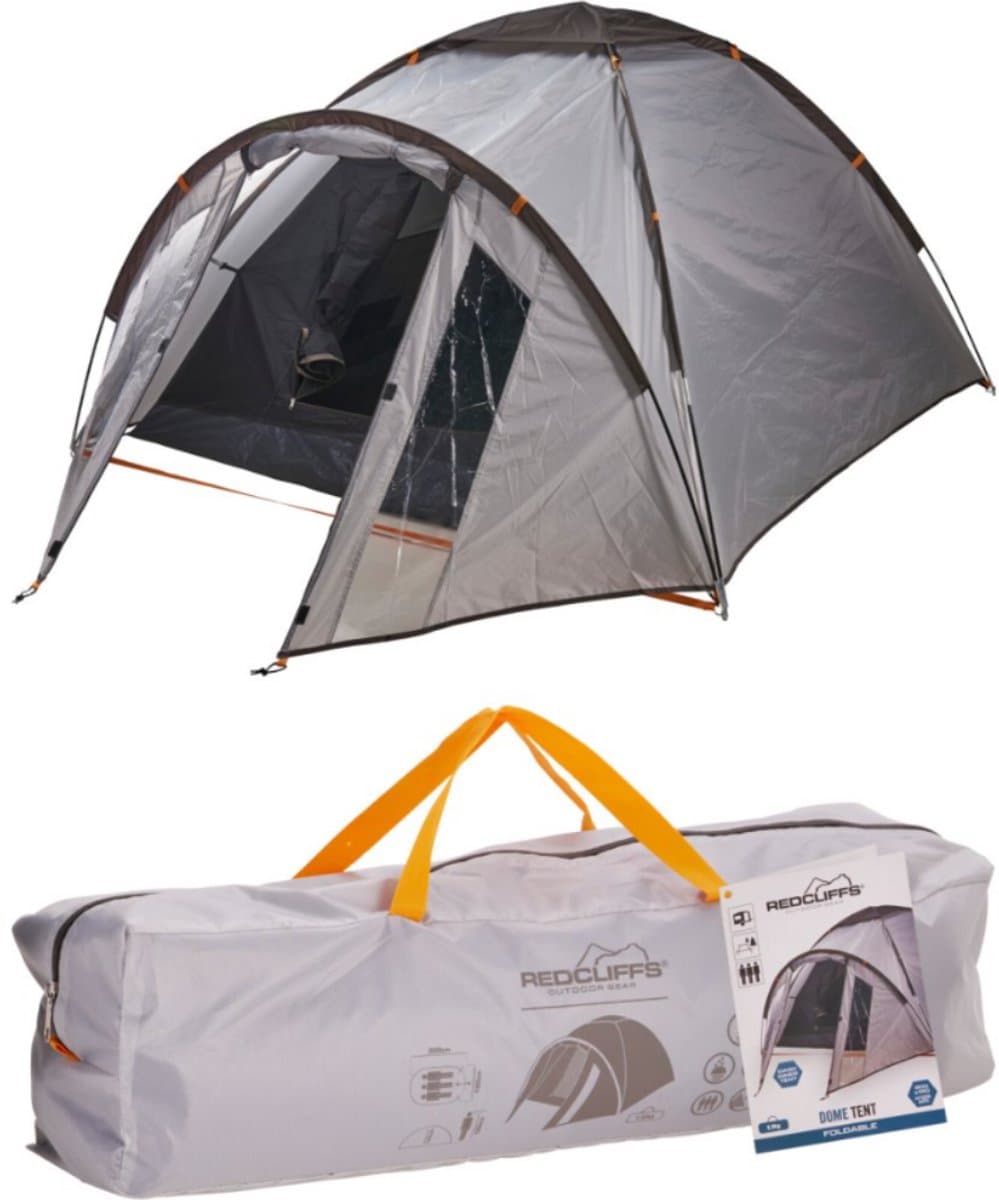 Redcliffs 3 Persoons Tent - Koepeltent - Waterdicht 3000 mm - Met Voorportaal - Lichtgewicht - Snel Op Te Zetten - Inclusief Opbergtas