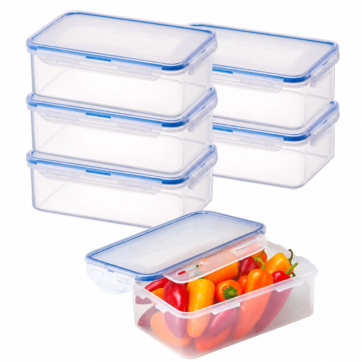 Lock&Lock Diepvriesbakjes - Meal prep bakjes - Vershoudbakjes - 1 liter - Set 6 stuks - 100% Lekvrij - BPA vrij - PFAS vrij - Magnetron bakjes met deksel - Diepvriesdozen - Bewaarbakjes - Vershouddoos - Transparant