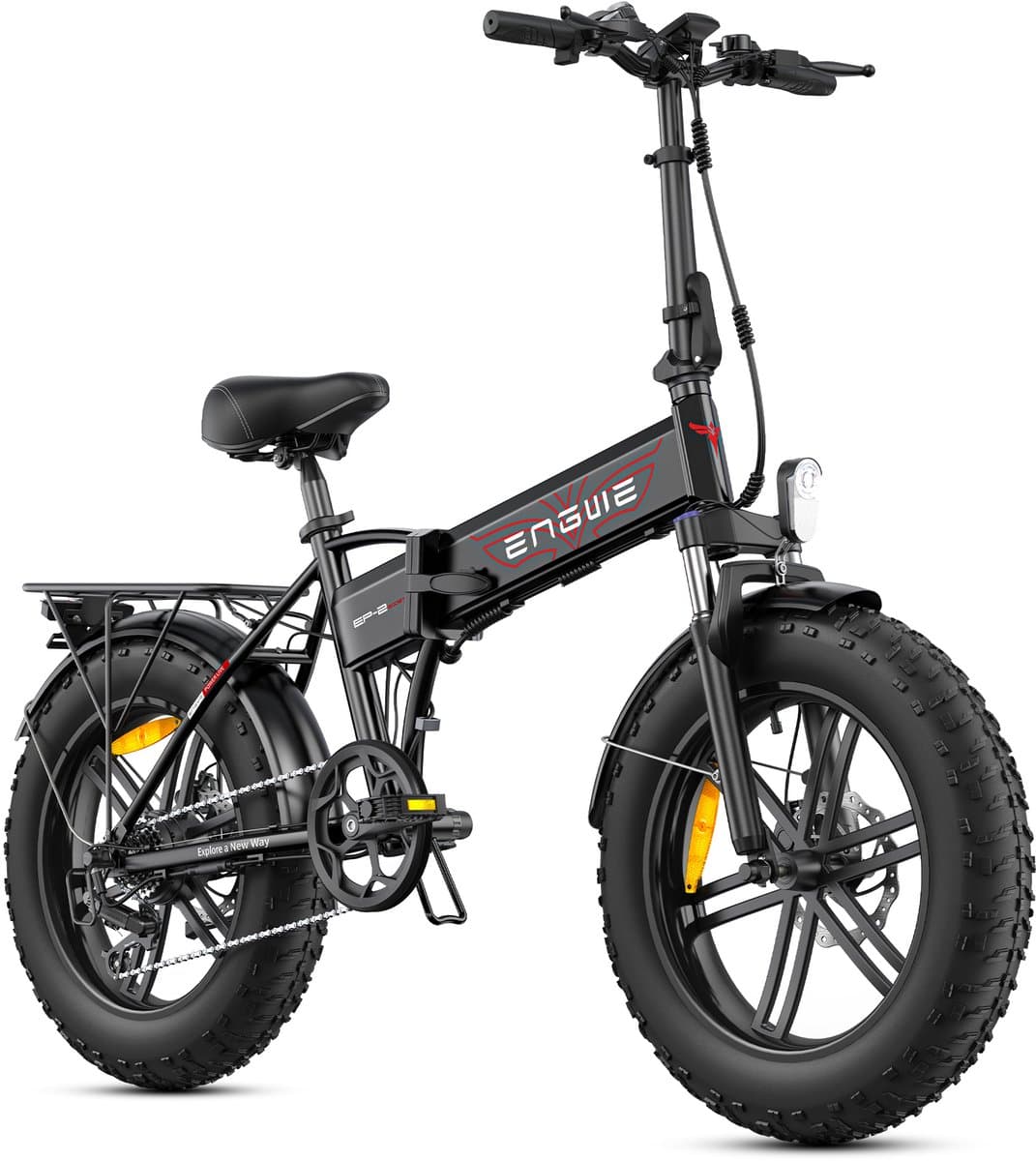 ENGWE EP-2 BOOST Elektrische fiets - Actieradius 100km - Verwijderbare batterij 48V13Ah - 250W Motor - Shimano 7 Versnellingen - 20 Inch opvouwbare City Commuter E-Bike - Mechanische Schijfremmen - VTC Fatbike - Zwart