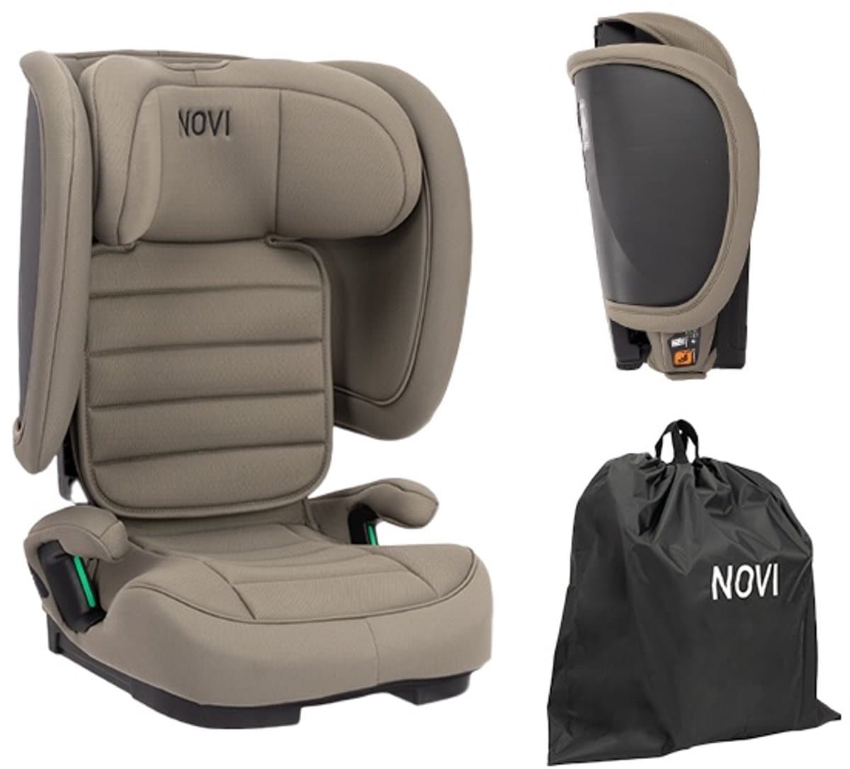 Novi Baby Max I-Size Autostoel - Dark Taupe - Inclusief Draagtas