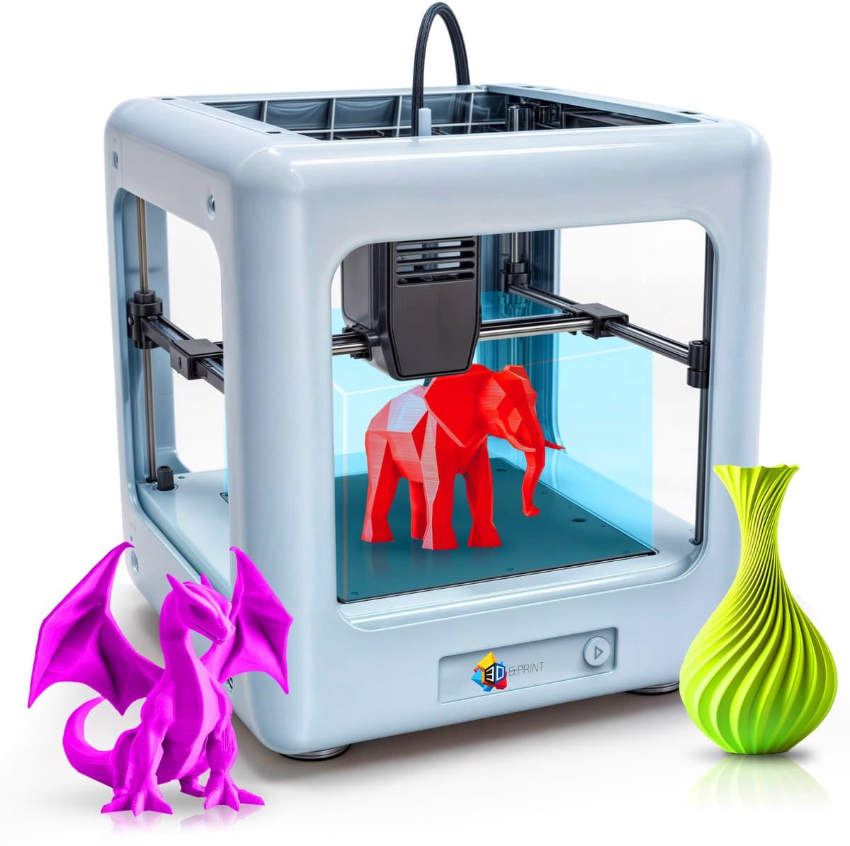 3D-Printer Nano met 80 Meter PLA Filament - Printresolutie: 0,05 mm - DIY - Compleet Pakket - Educatief en Interactief Speelgoed - Cadeau voor Jongens en Meisjes - 0,2 mm - Hobby - Wit - 3D&Print