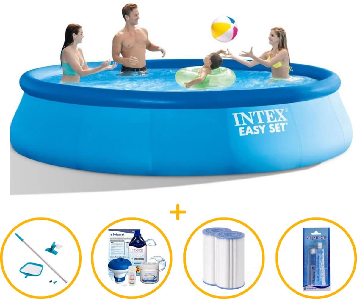 Intex zwembad 457 x 107 | Easy Set | Met filterpomp | Zwembadpakket | Reparatiekit | Onderhoudsset | Extra filters | Chloorpakket