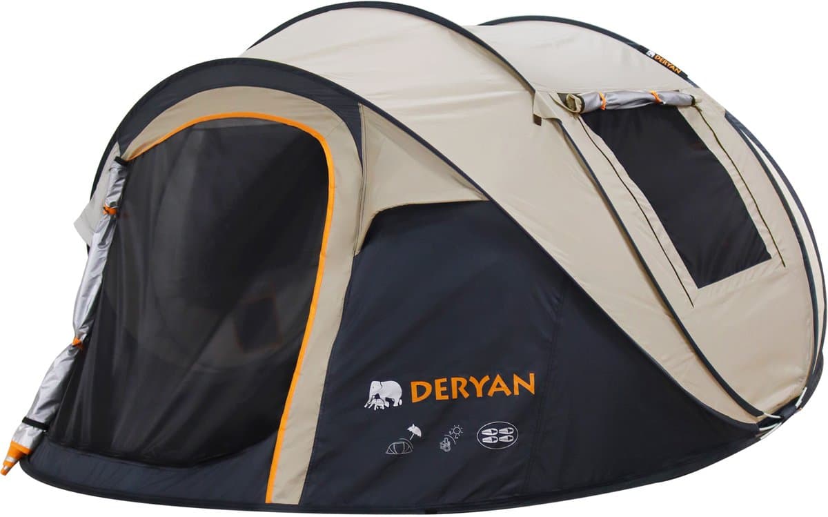 Deryan Pop Up Tent - 4 persoons - 5000MM waterkolom - UV 50+ - Sand