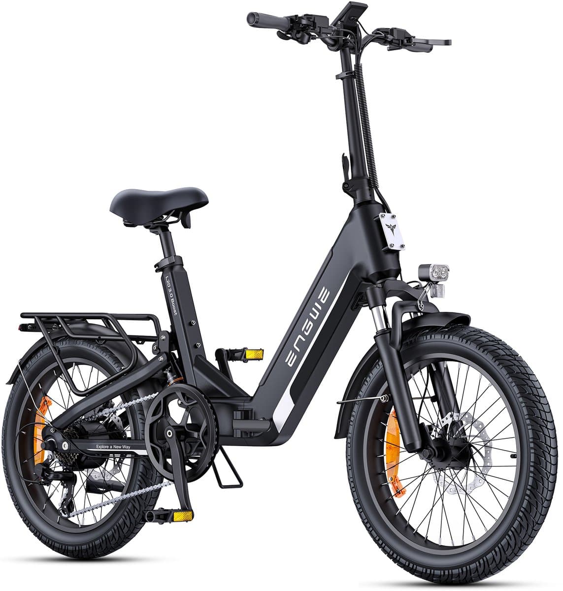 ENGWE L20 3.0 Boost Elektrische fiets - Actieradius 135km - Verwijderbare batterij 48V13.5Ah - Motor 250W - Shimano 7 versnellingen - Hydraulische schijfremmen - 20 Inch Commuter E-Bike - Fatbike - Zwart