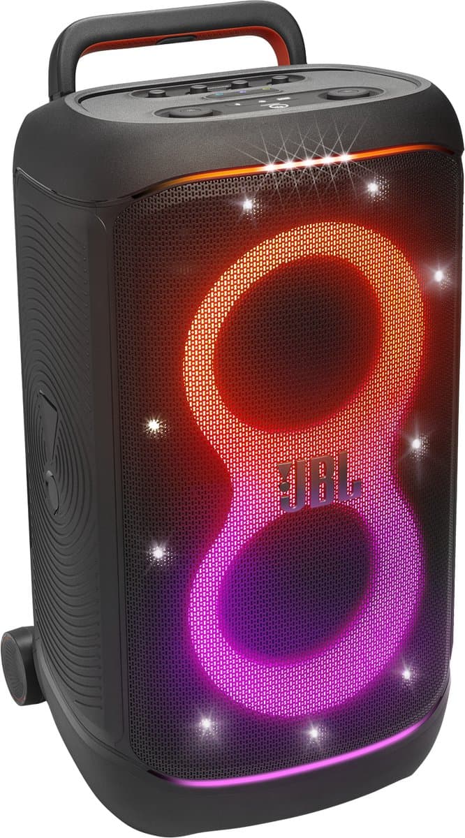 JBL Partybox 520 - Draadloze Bluetooth Party Speaker - Op Wielen - Uitschuifbare Hangreep - LED verlichting - 15 uur - Spatwaterdicht – Zwart