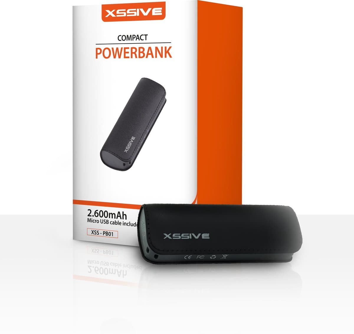 Xssive Powerbank Klein 2600 mAh Zwart - Mini Powerbank - Draagbare USB oplader - Powerbank voor oortjes, smartwatch, koptelefoon, smartphone en accessoires - Zwart
