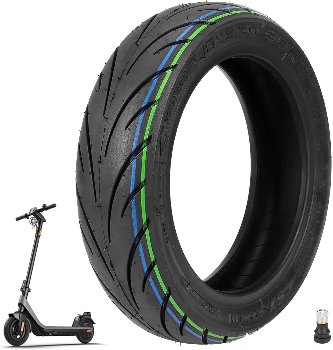 10-inch tubeless Geschikt voor-/achterband Geschikt voor NIU KQi2/KQi2 Pro elektrische scooter (1 stuk)