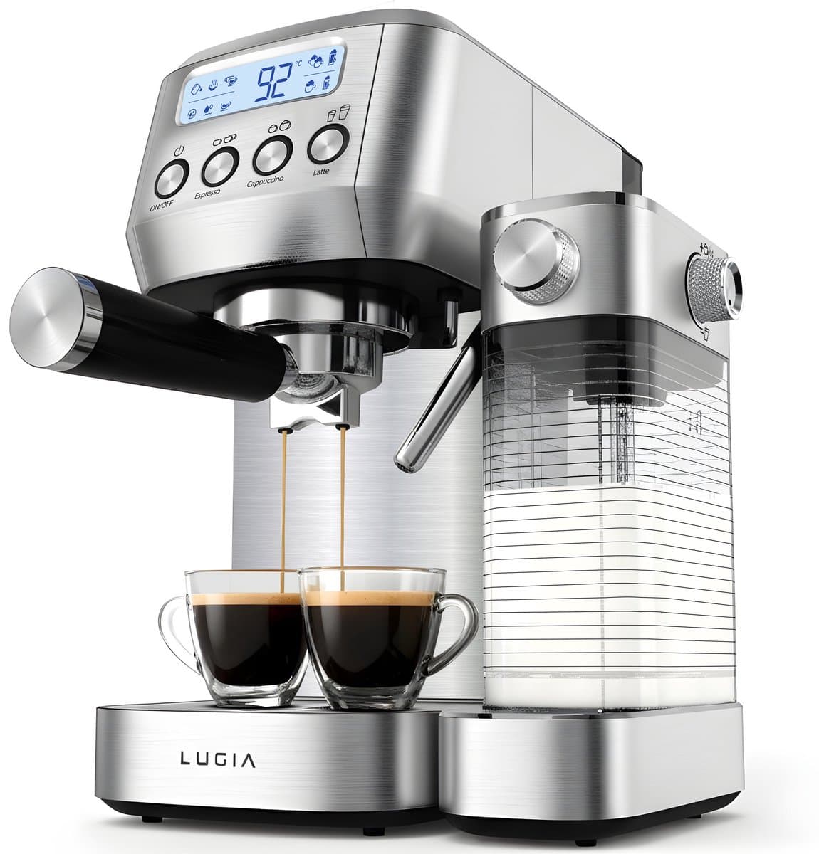 Lugia Pistonmachine 20 Bar – Automatische Melkopschuimer