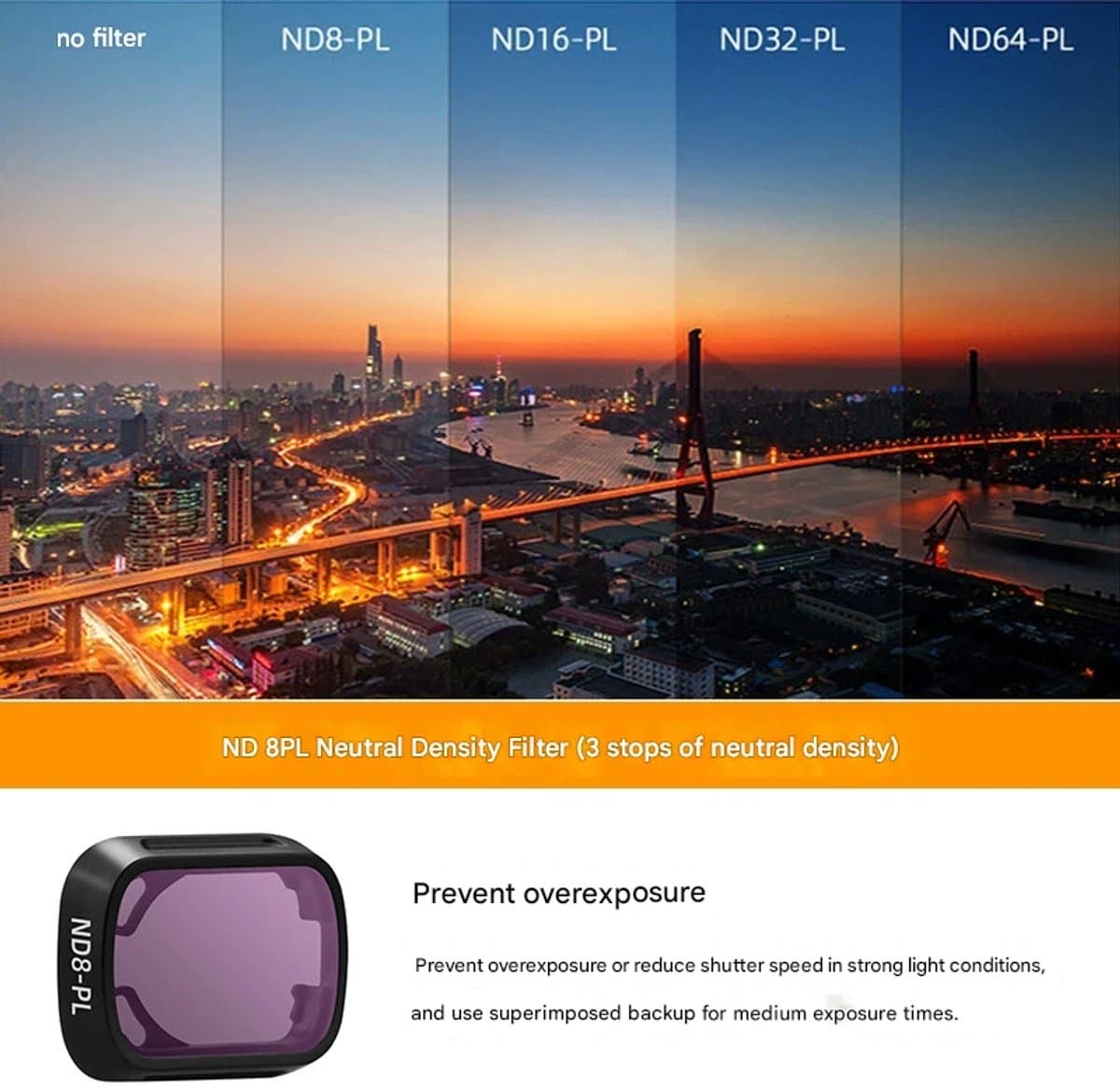 Geschikt voor dji MINI 3PRO MINI3 filter UV bescherming spiegel CPL polarisatie spiegel ND reducties accessoires,1 stuk, filter nd8-pl
