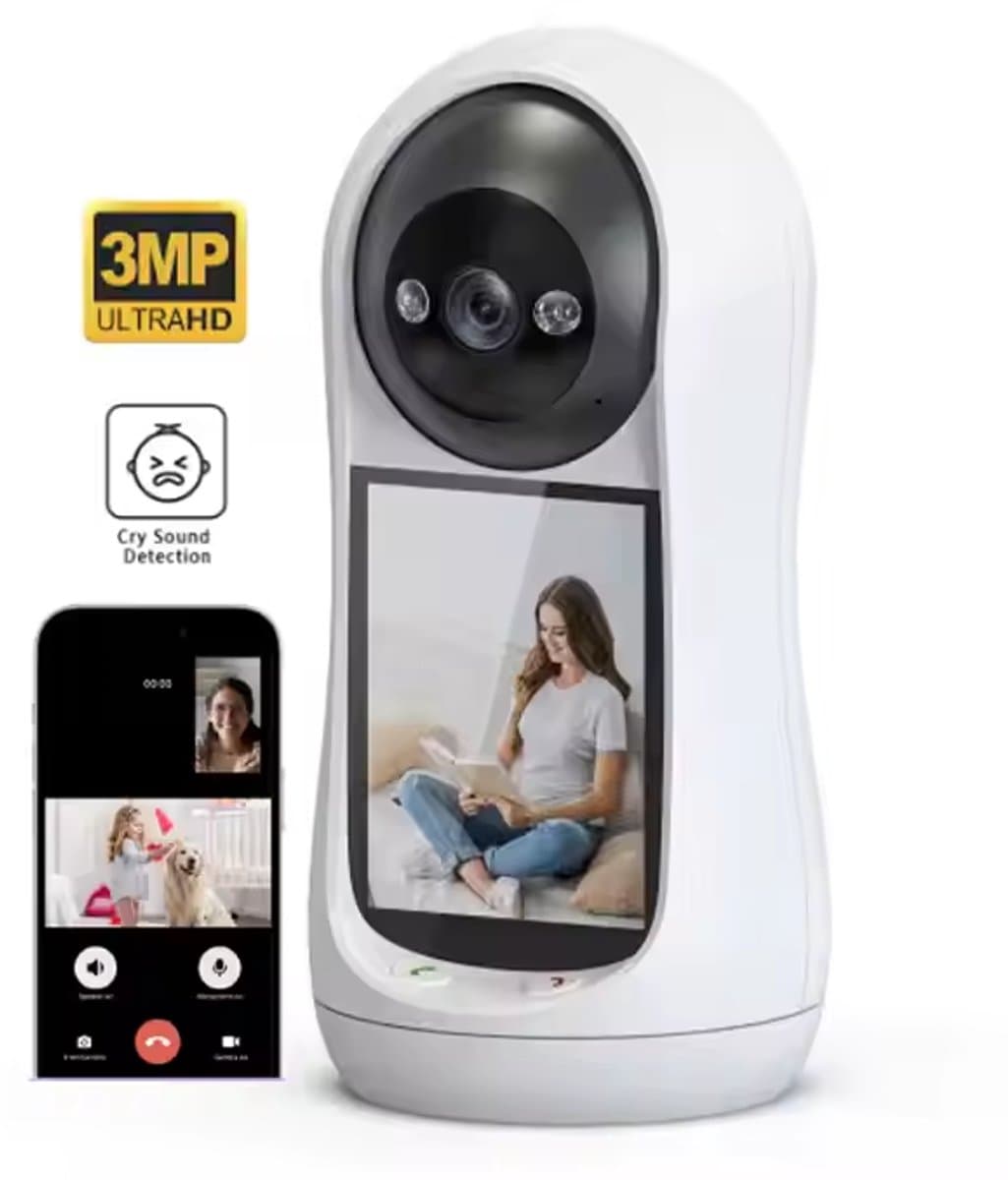 Babyfoon met Camera - Tweeweg Video & Audio - Baby Monitor - Lichaamstracking - WiFi Camera - Beweging Detectie & Alarm - Video oproep - Intercom - Smart 2MP Baby Security Camera - IP Wireless CCTV Surveillance