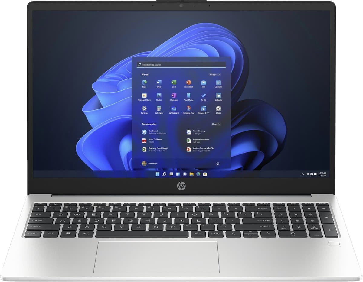 HP 250 G10 - 15.6" Full HD IPS Anti Glare - i5-1334U - 16 GB Geheugen - 512 GB M.2 SSD - Wi-Fi 6 (802.11ax) - Windows 11 Pro - Zilver