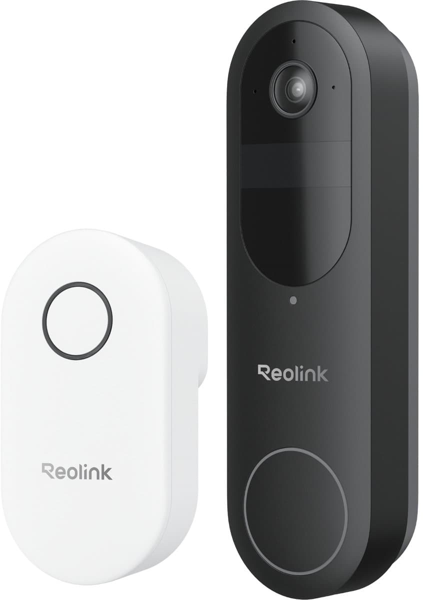 Reolink 2K 4MP Batterij Videodeurbel, 2-Band Wi-Fi,180 graden uitzicht, Persoons/verpakking detectie, Tweewegaudio, met 1:1 Hoofd-aan-teen zicht, Zwart, Inclusief bel