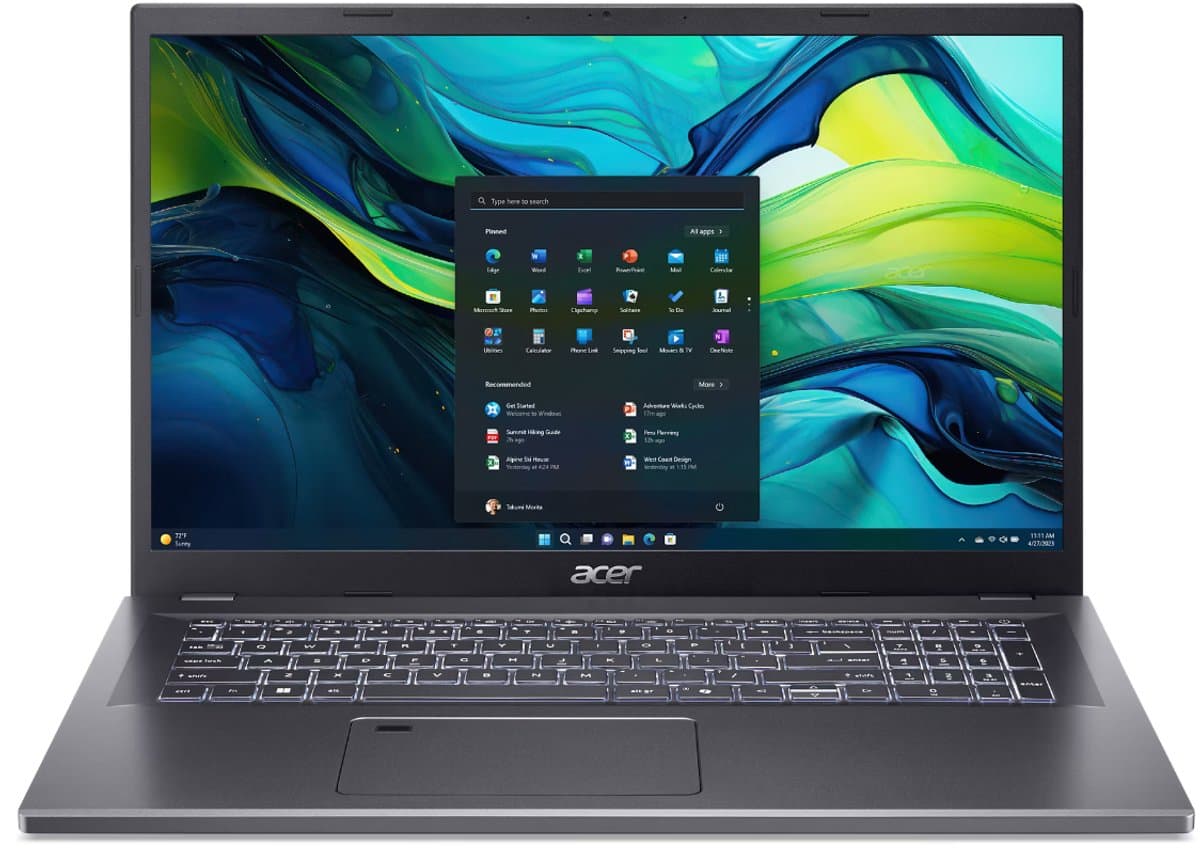 Aspire 17 A17-51M-56J6 - Laptop - 17 inch - Core 5 - 32GB - 1TB SSD - Verlicht toetsenbord - Grijs