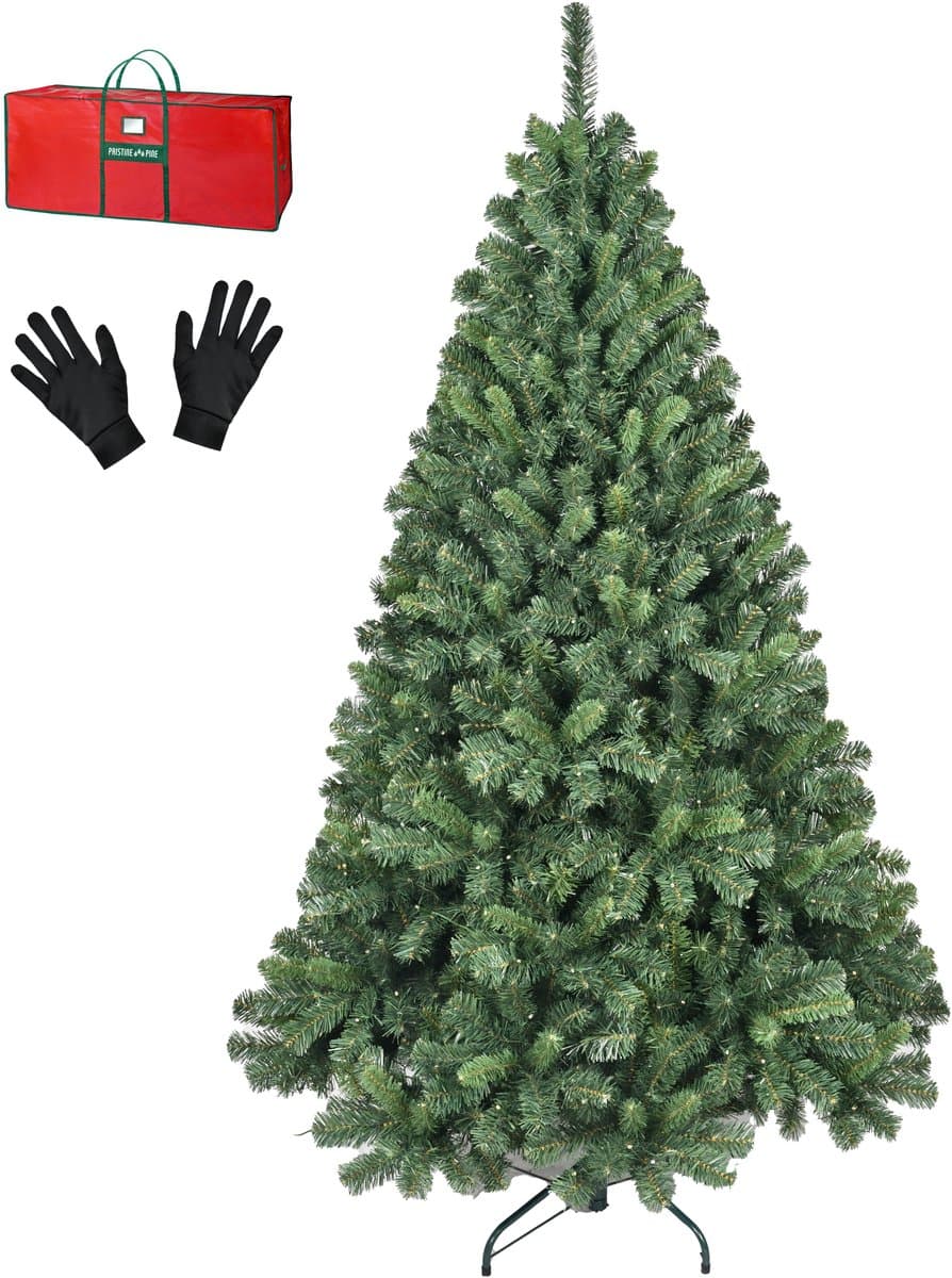 PristinePine Volle Kerstboom 180cm - Stevige Kunstkerstboom inclusief opbergtas en handschoenen - 980 Takken