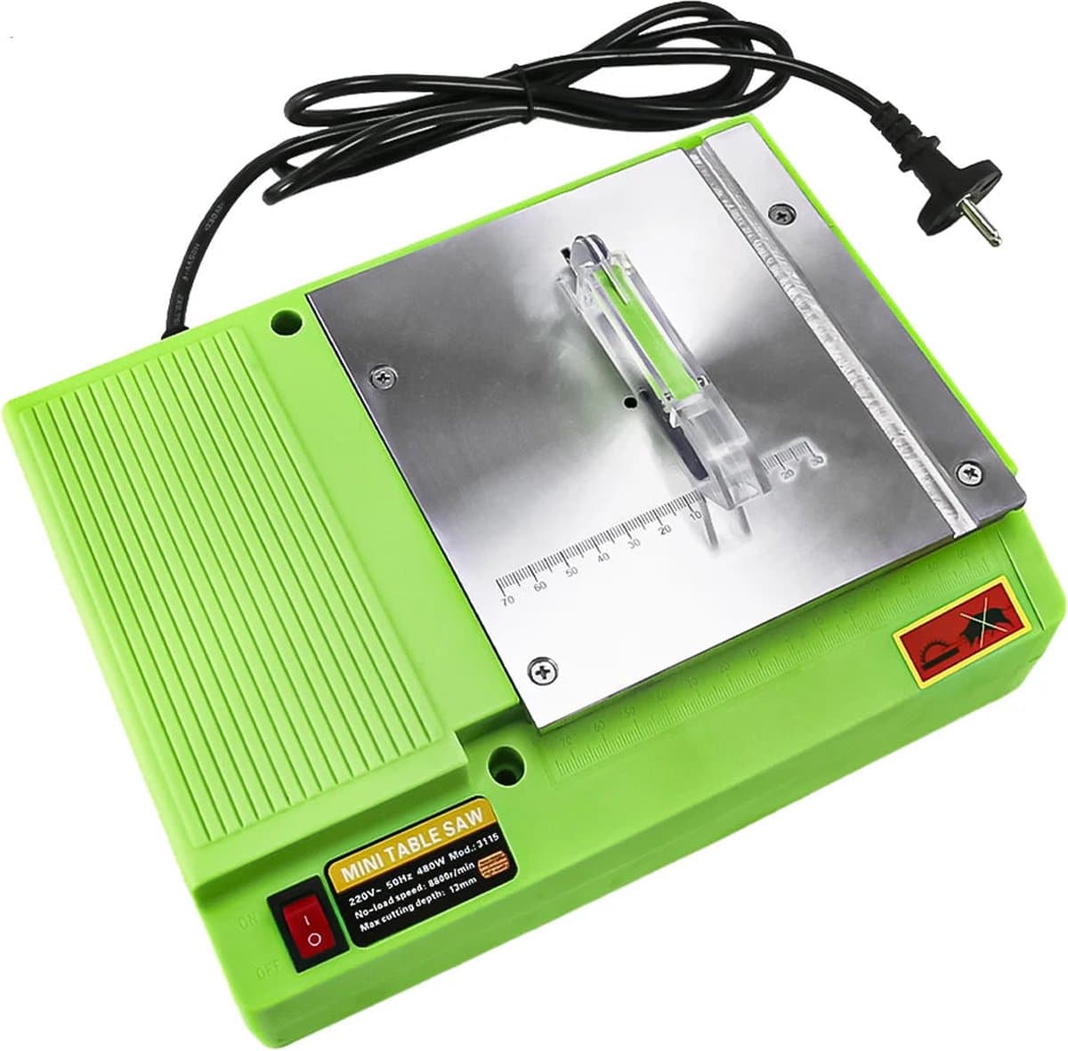 Mini Tafelcirkelzaag - Mini Cirkelzaag - Tafelzaag - Elektrische zaag - 220V - 480W - Groen