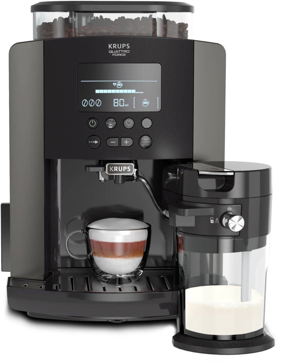 Krups Arabica Latte EA819E - Volautomatische Espressomachine - Inclusief Melkopschuimer - Voor Latte Macchiato