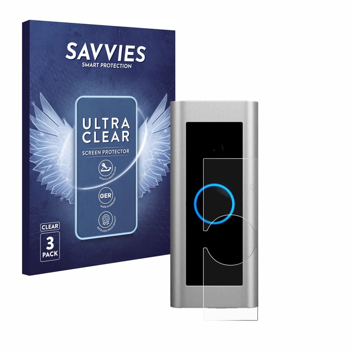 Savvies - Screenprotector voor Ring Video Doorbell Pro 2 - Folie Beschermfolie transparant 6 Stuks