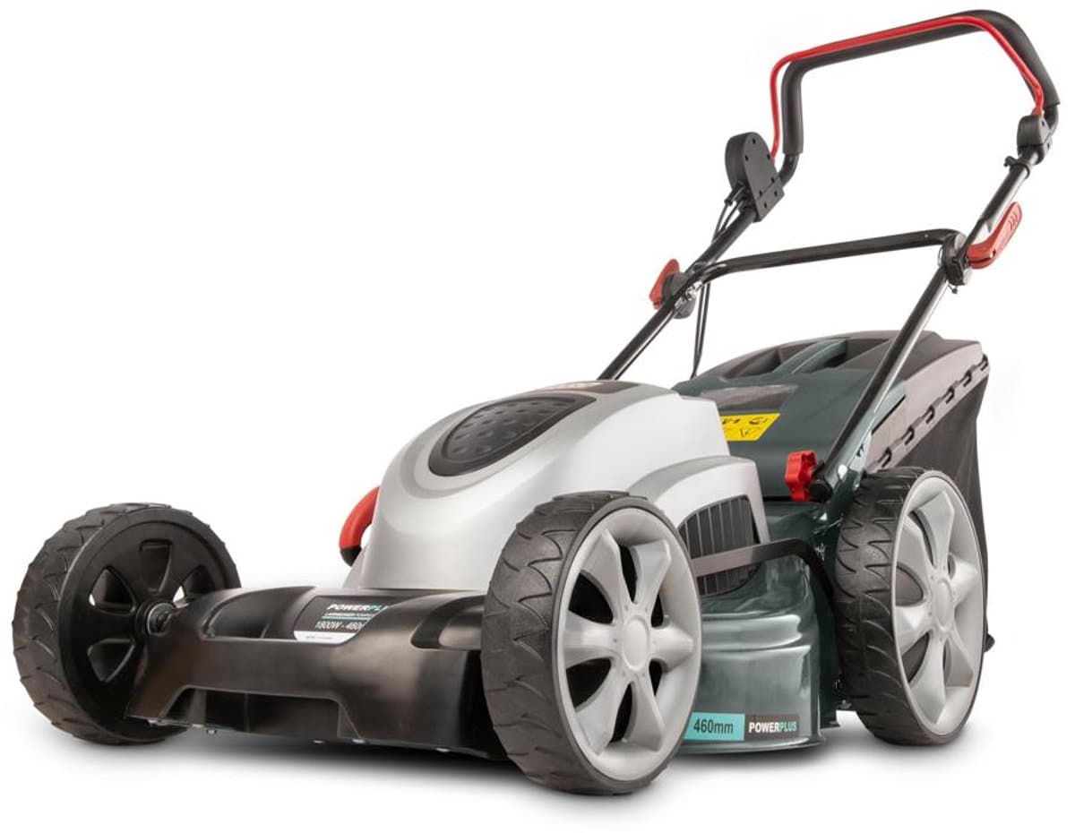 Powerplus elektrische grasmaaier POWPG10240 - 1800 W, 460 mm Ø grasmachine, tuintoestel, met grasopvangsysteem, mulchen en achteruitworp