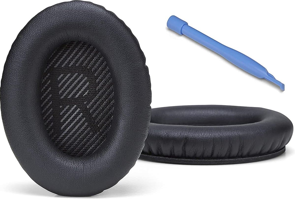Lederen Set Oorkussens - Geschikt voor Bose Koptelefoon QuietComfort 35 II, QC35II/QC35/QC25/QC2/QC15/Soundtrue/Soundlink Around-Ear II AE2 headphones, Vervangende Kussens Voor Hoofdtelefoon - 1 Paar