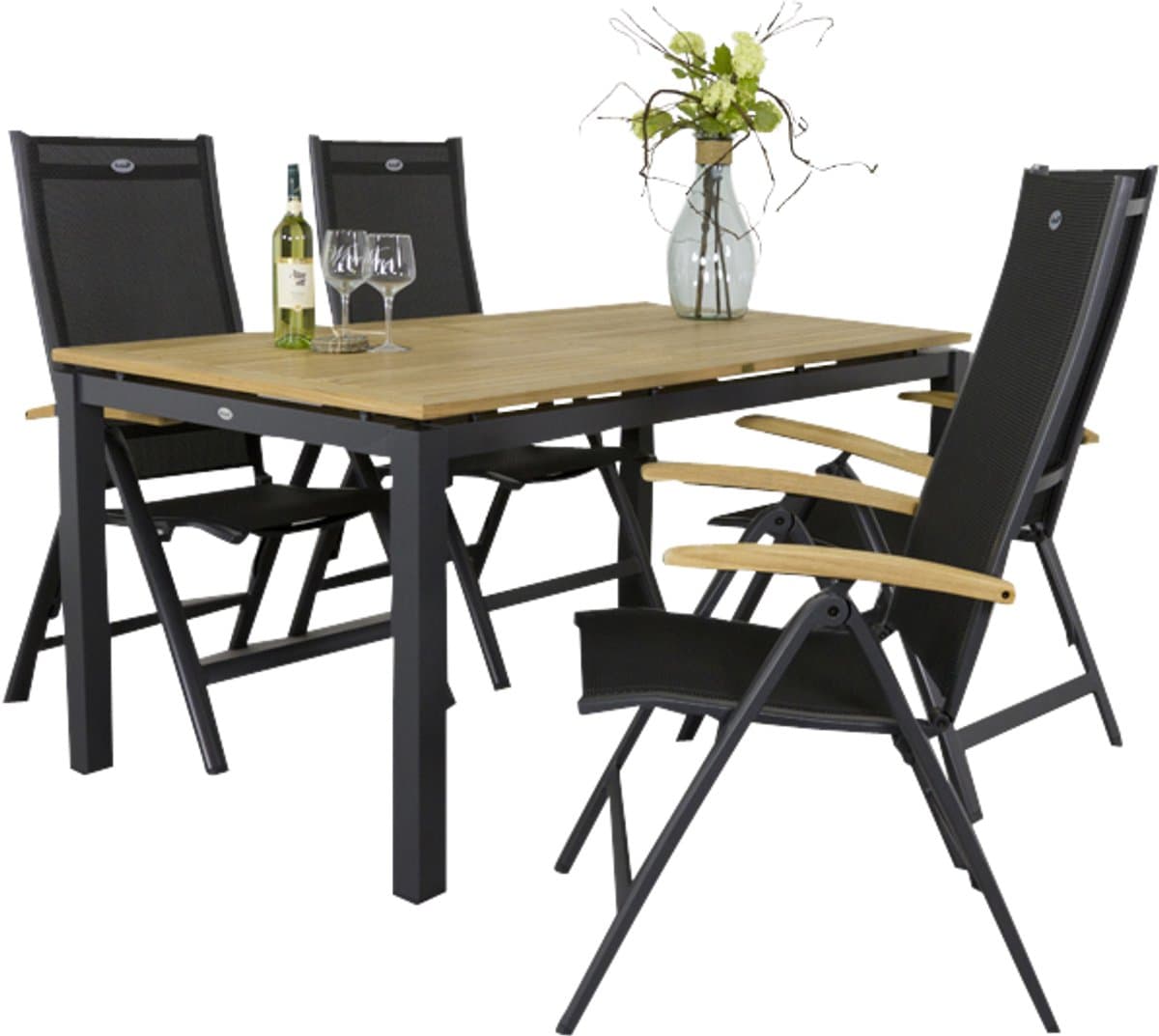 Hartman tuinset Sonata tuintafel 160 cm. - Roma tuinstoelen