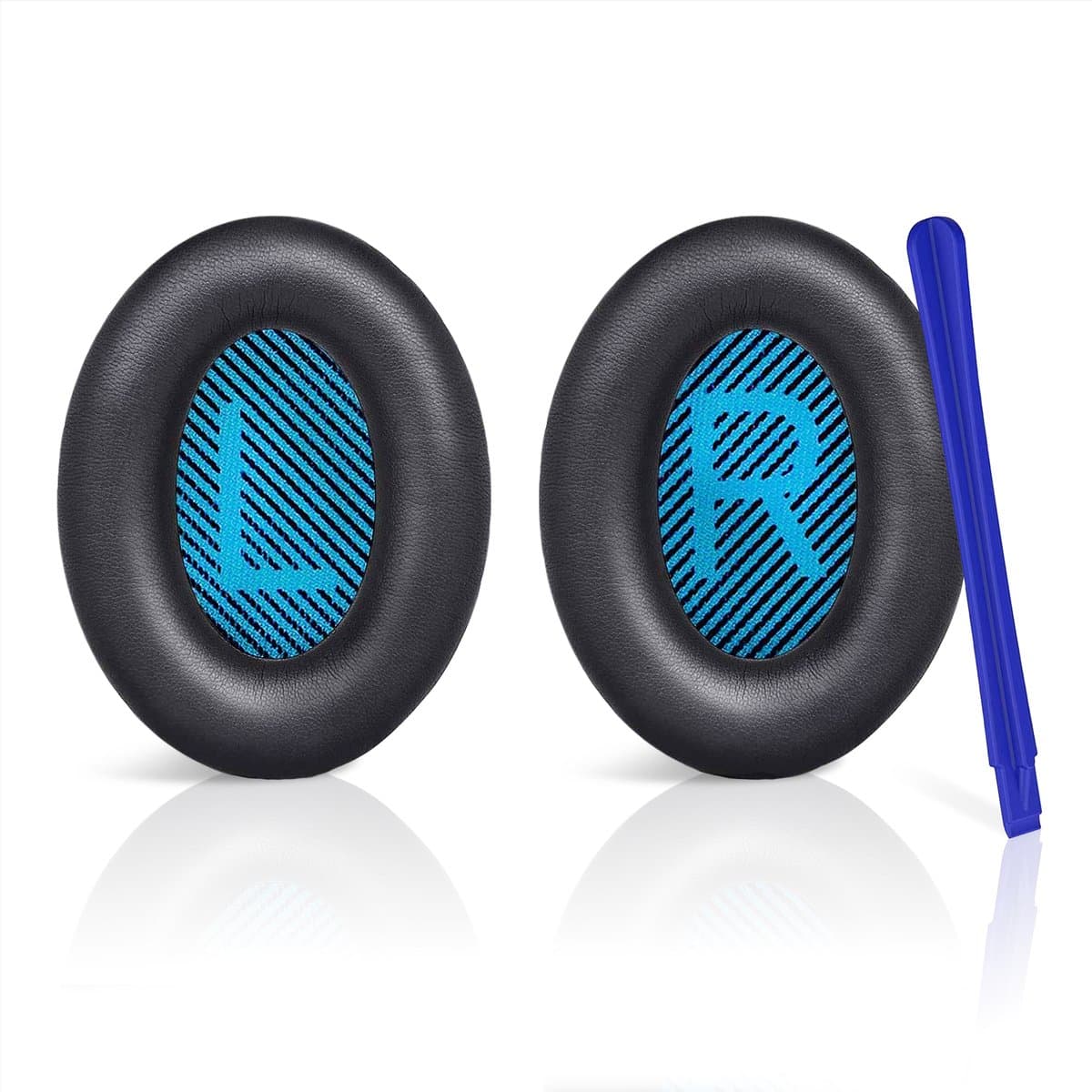 Set Oorkussens voor Bose Koptelefoon met installatie gereedschap - Zwart Blauw - QuietComfort 35 - QC35II - QC35 - QC25 - QC15 - QC2 - Soundtrue - Soundlink Around-Ear II AE2