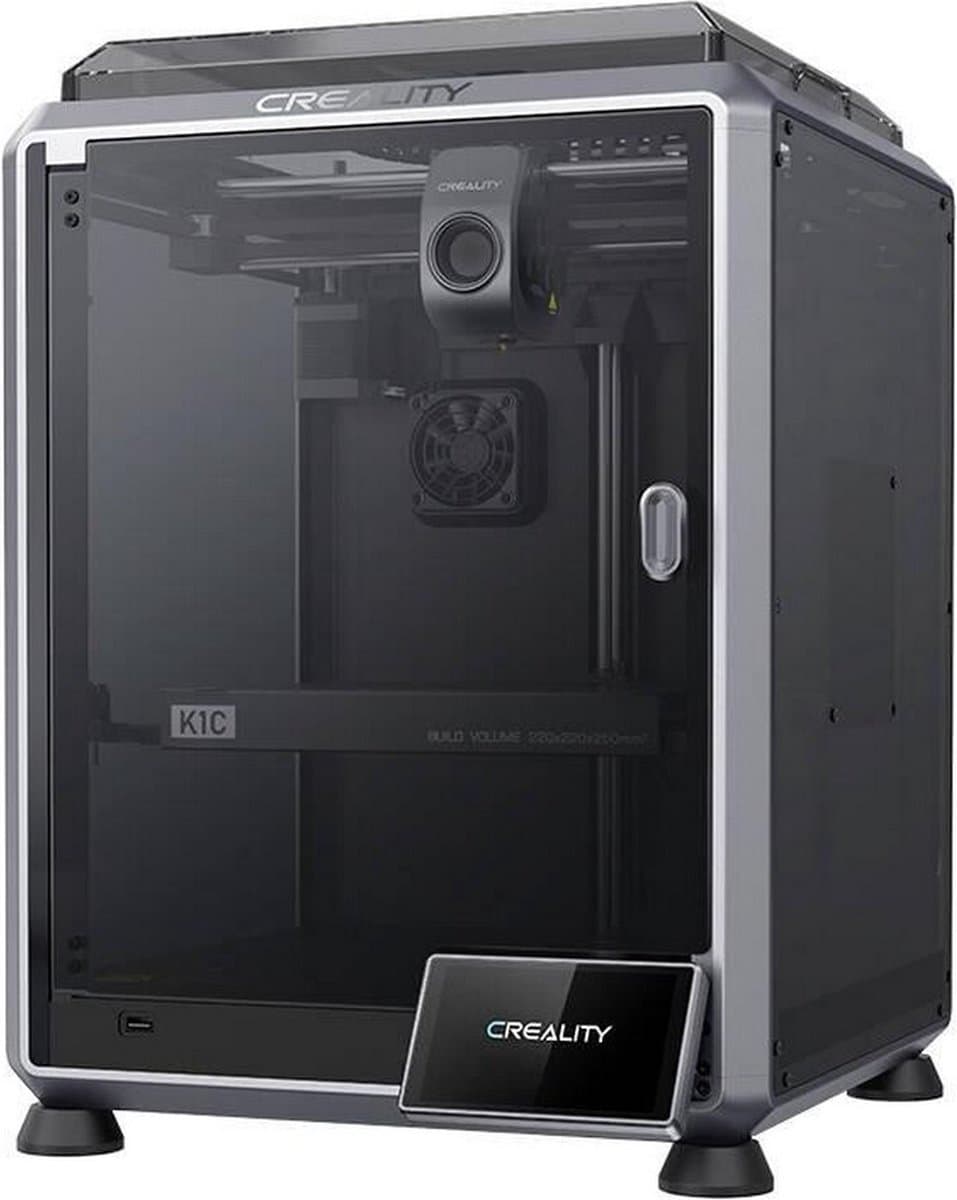 Creality K1C 2026 3D-printer, 600 mm/s hogesnelheidsafdrukken, 0,1 mm precisie, 220x220x250 mm bouwvolume, 300°C spuitmond, AI-camera en automatische kalibratie, compatibel met PLA/PETG/TPU/ABS/ASA