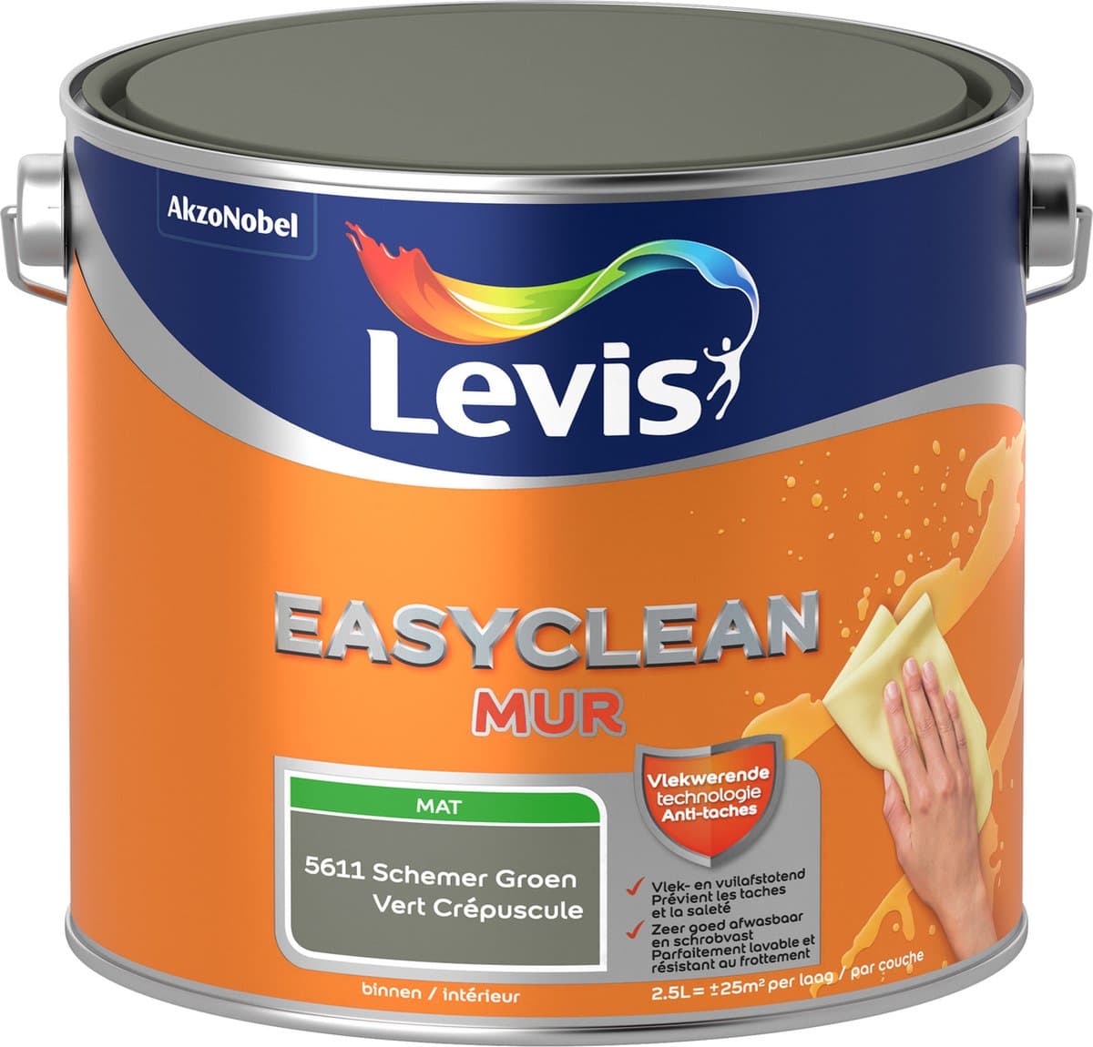 Levis - Easyclean Mur Mat - Schemer Groen - 2,5 L