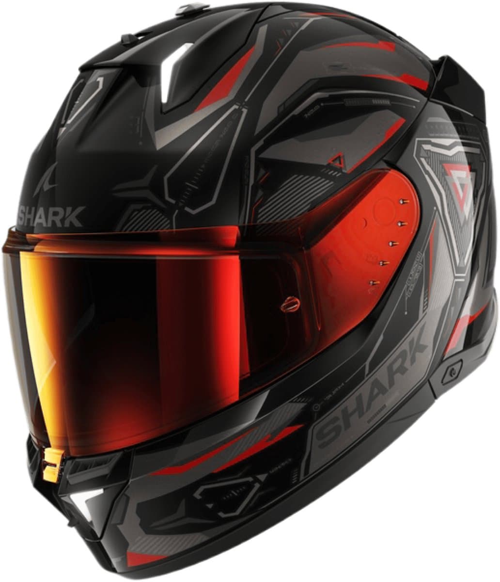 Shark D-SKWAL 3 Blast-R Mat Zwart Antraciet Rood - Maat M - Integraal helm - Scooter helm - Motorhelm - Zwart - Scooterhelmen mannen en vrouwen.