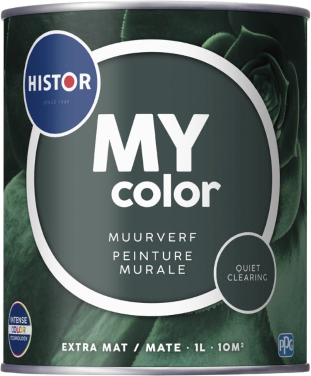 Histor MY Color Muurverf Quiet Clearing - Extra Mat – Reinigbaar en Geurarm – Extra Dekkend en Vochtregulerend – Voor Binnen – 1L - Groen