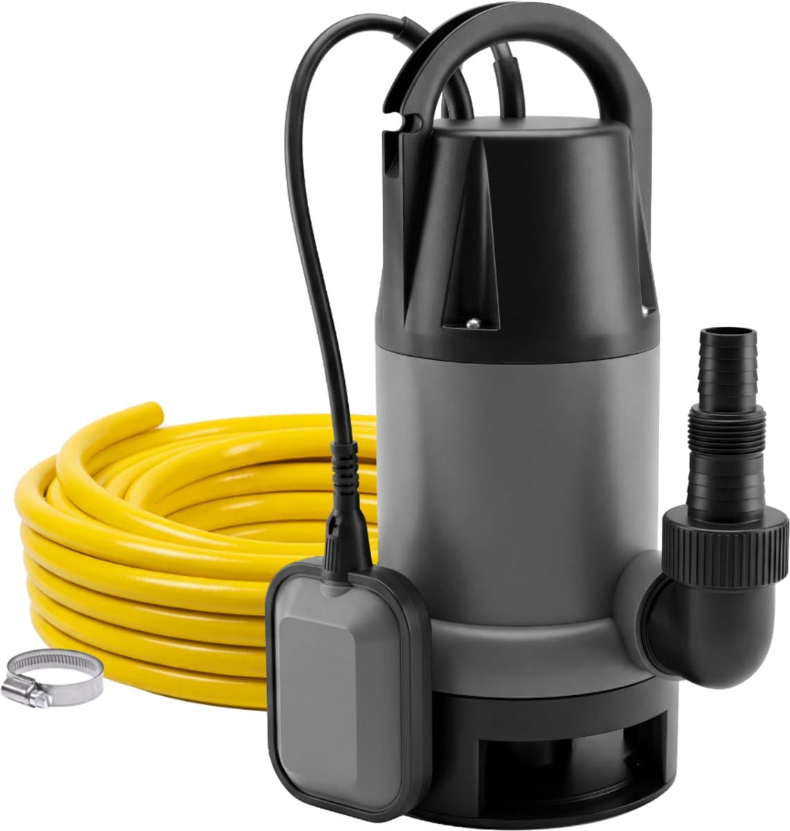 123® Vuilwater Dompelpomp 8000 l/u – Automatische Vlotterschakelaar – Inclusief 8 m Flexibele Tuinslang 1” (25 mm) Anti-Knik – Waterpomp voor Kelder, Bouwput en Vijver