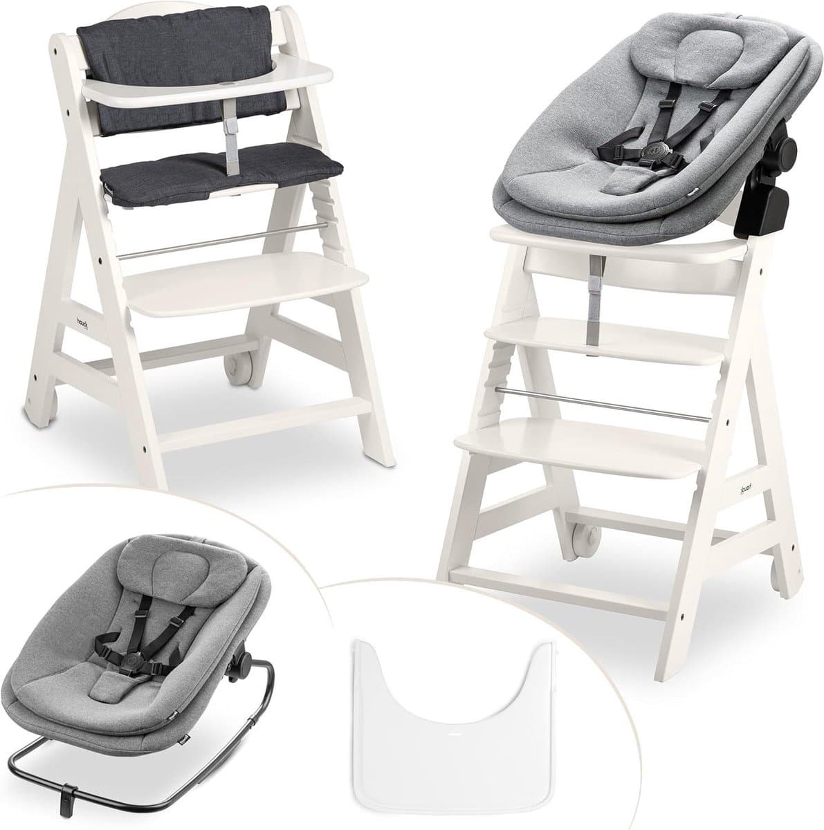 Hoge stoel - Baby eetstoel - Vanaf geboorte eten - Compleet met newborn set